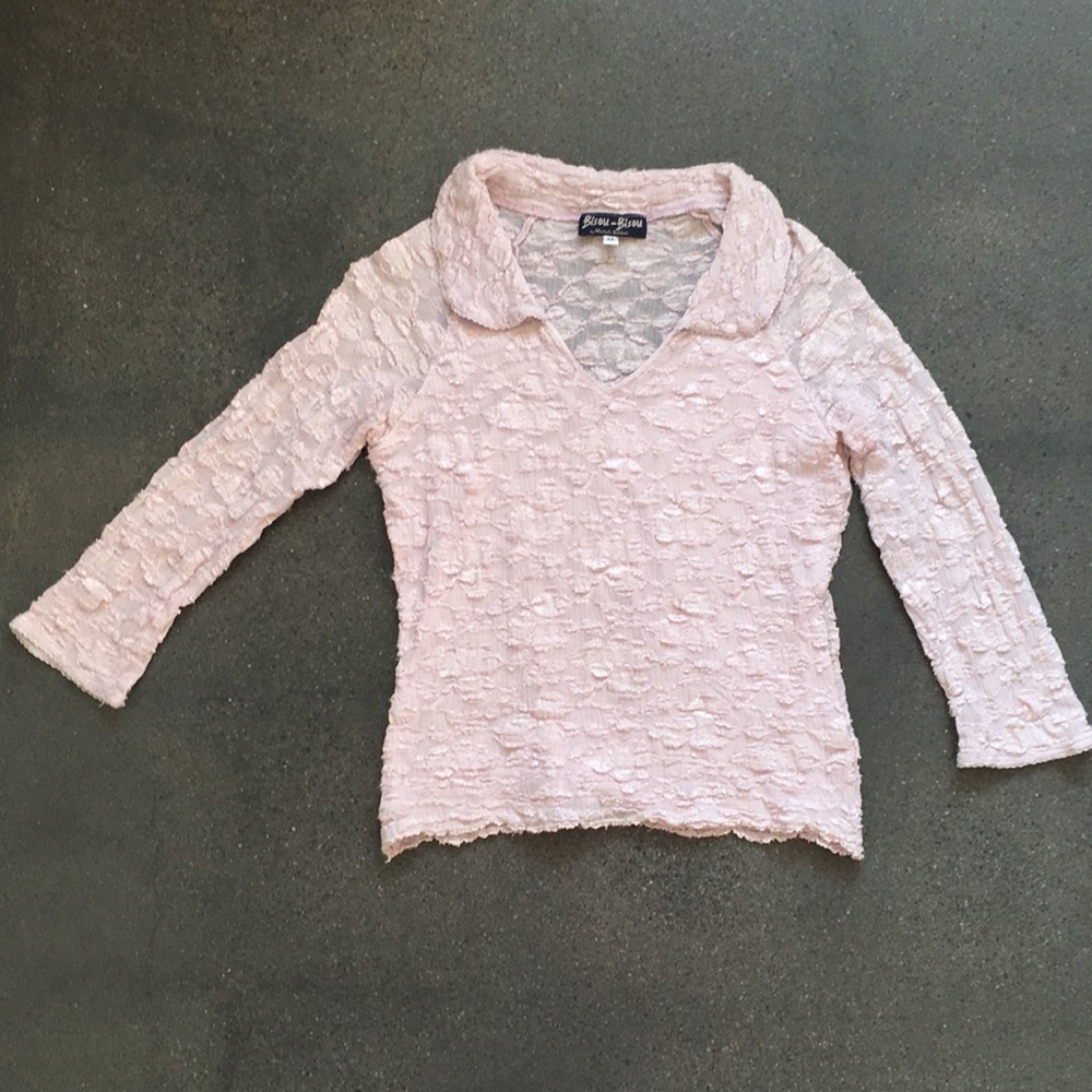 VINTAGE BISOU BISOU Pink Lace blouse